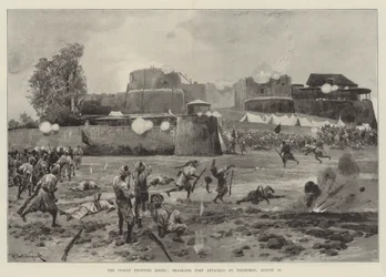 Indian Frontier Rising, Shabkadr Fort zaatakowany przez plemion, 10 sierpnia